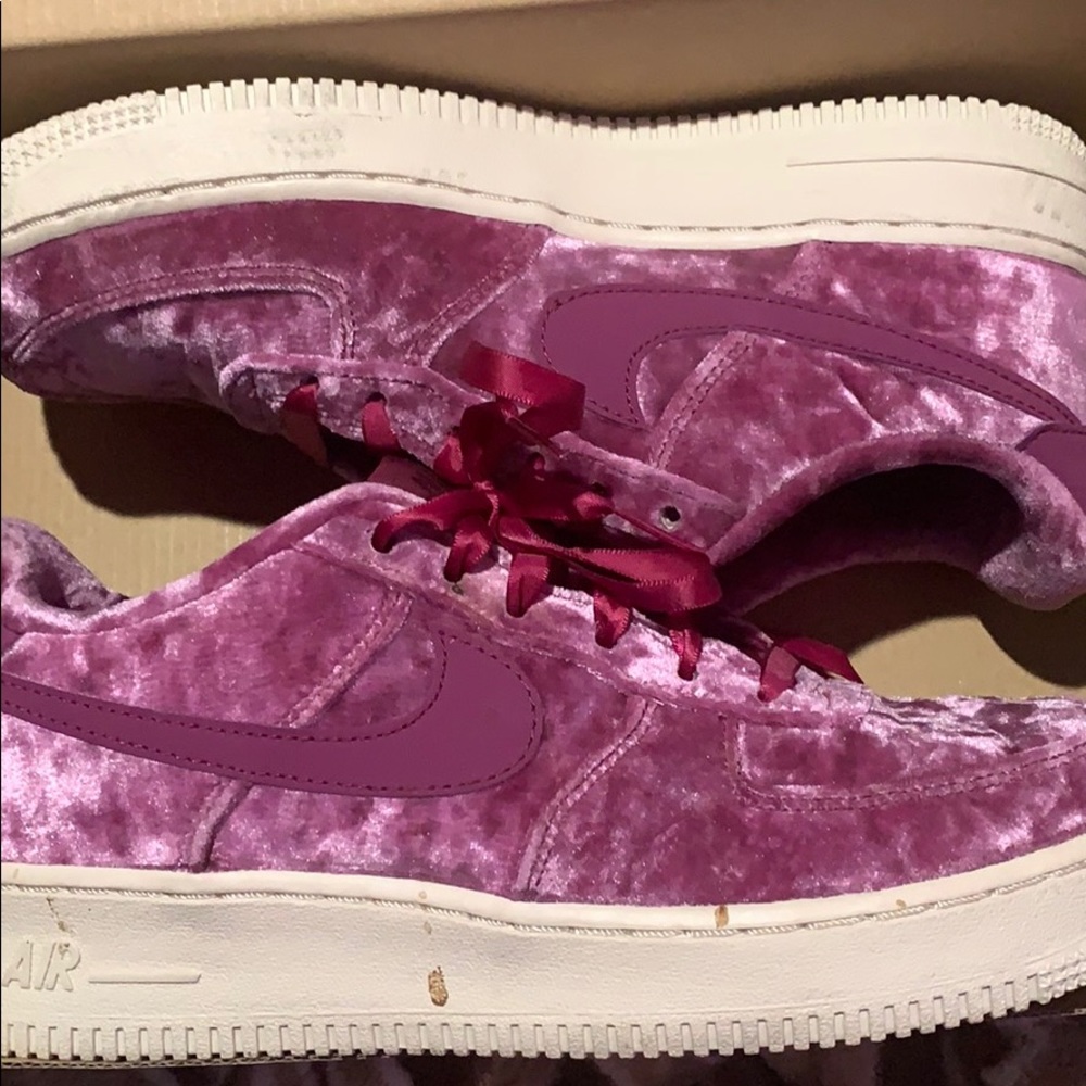 Pink suede nike air force one’s